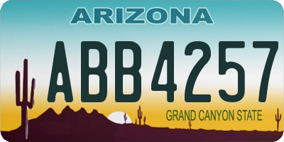 AZ license plate ABB4257