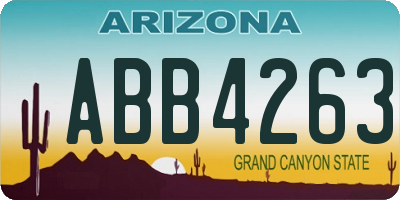 AZ license plate ABB4263