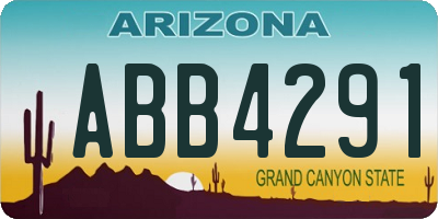 AZ license plate ABB4291