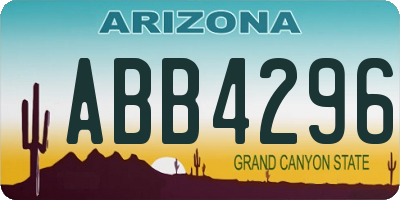 AZ license plate ABB4296
