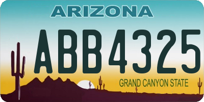 AZ license plate ABB4325