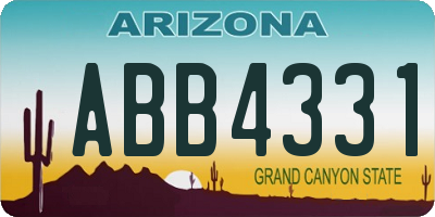AZ license plate ABB4331