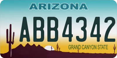 AZ license plate ABB4342
