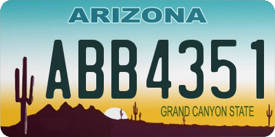 AZ license plate ABB4351