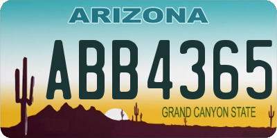 AZ license plate ABB4365