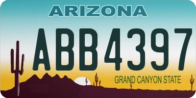 AZ license plate ABB4397