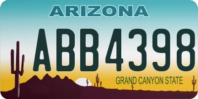AZ license plate ABB4398