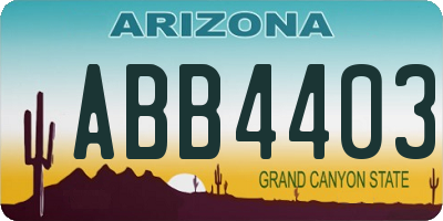 AZ license plate ABB4403