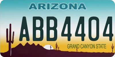 AZ license plate ABB4404
