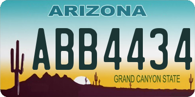 AZ license plate ABB4434