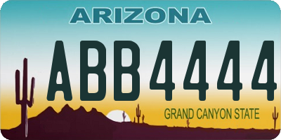 AZ license plate ABB4444