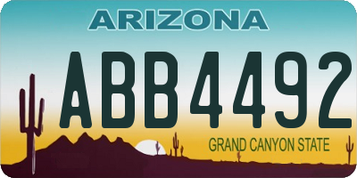 AZ license plate ABB4492