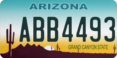 AZ license plate ABB4493
