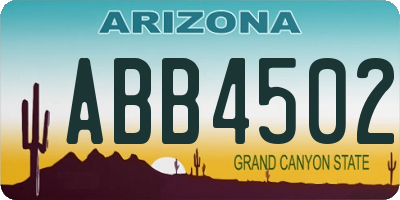 AZ license plate ABB4502