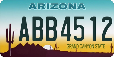 AZ license plate ABB4512