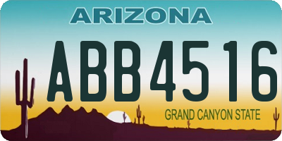 AZ license plate ABB4516