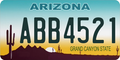 AZ license plate ABB4521