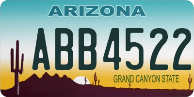 AZ license plate ABB4522