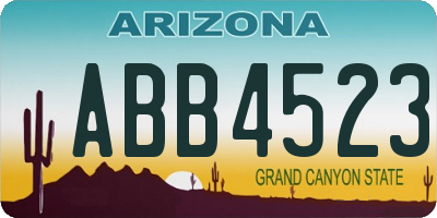AZ license plate ABB4523