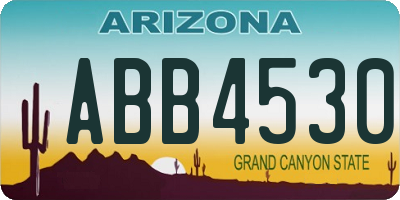 AZ license plate ABB4530