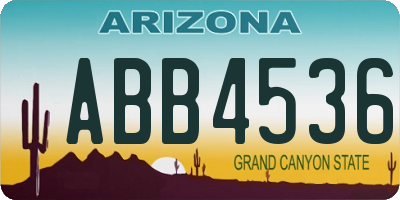 AZ license plate ABB4536