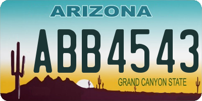 AZ license plate ABB4543