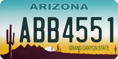 AZ license plate ABB4551