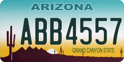 AZ license plate ABB4557