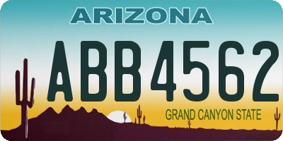 AZ license plate ABB4562