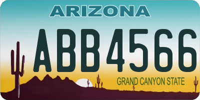 AZ license plate ABB4566