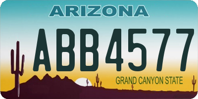 AZ license plate ABB4577