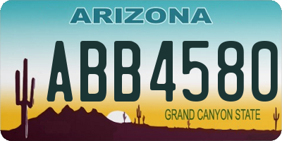 AZ license plate ABB4580