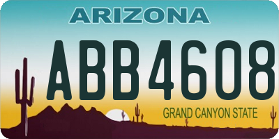 AZ license plate ABB4608