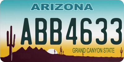 AZ license plate ABB4633