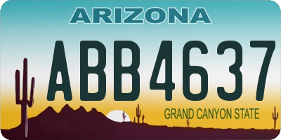 AZ license plate ABB4637