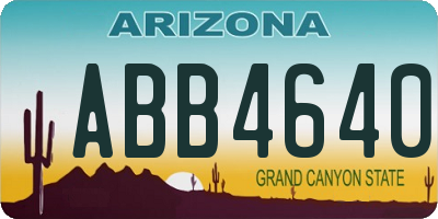 AZ license plate ABB4640