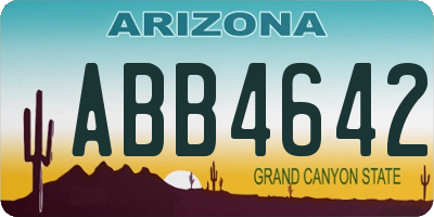 AZ license plate ABB4642