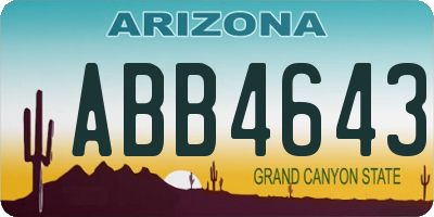 AZ license plate ABB4643