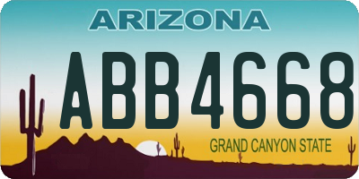 AZ license plate ABB4668