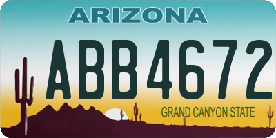 AZ license plate ABB4672