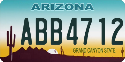 AZ license plate ABB4712