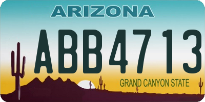 AZ license plate ABB4713