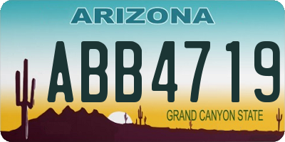 AZ license plate ABB4719