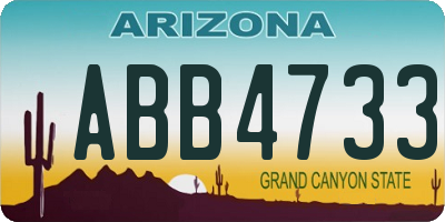 AZ license plate ABB4733