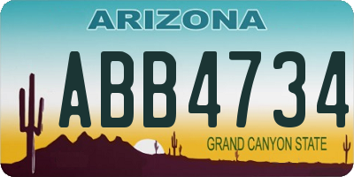 AZ license plate ABB4734