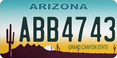 AZ license plate ABB4743