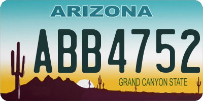 AZ license plate ABB4752