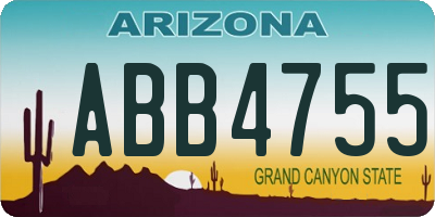 AZ license plate ABB4755