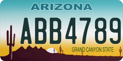 AZ license plate ABB4789