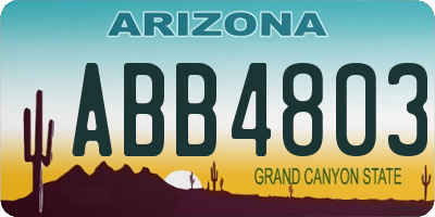 AZ license plate ABB4803